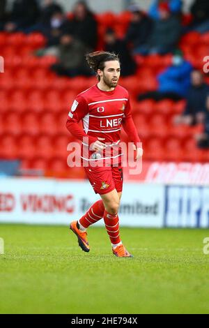 Stade Eco-Power Doncaster, Angleterre - 8th janvier 2022 Aidan Barlow (16) de Doncaster pendant le match EFL League One Doncaster / Fleetwood, stade Eco-Power Doncaster le 8th janvier 2022 crédit: Arthur Haigh/WhiteRosecaster photos/Alay Live News Banque D'Images