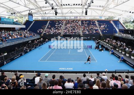 Adélaïde, Australie, 9 janvier 2022.Adelaide tennis Center lors du match des finales WTA entre Ash Barty d'Australie et Elena Rybakina du Kazakhstan le septième jour du tournoi de tennis international d'Adélaïde à Memorial Drive le 09 janvier 2022 à Adélaïde, en Australie.Crédit : Peter Mundy/Speed Media/Alay Live News Banque D'Images