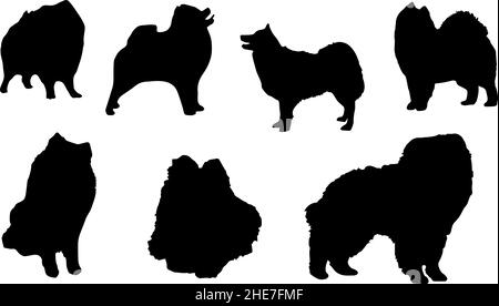 ensemble chien silhouette de terrier américain pitt Illustration de Vecteur
