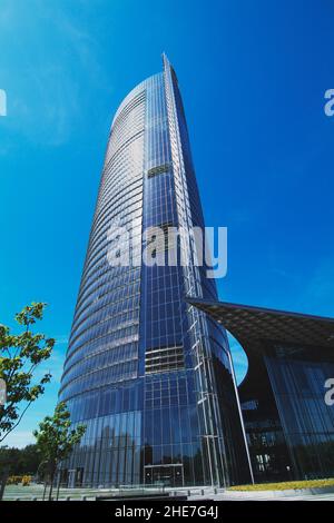 Post-Tour, Verwaltungsgebäude der Deutschen Post AG, 162,5 m, höchstes Gebäude in NRW, Architeken: Murphy und Jahn; Bonn, NRW, Deutschland, Europa | Banque D'Images