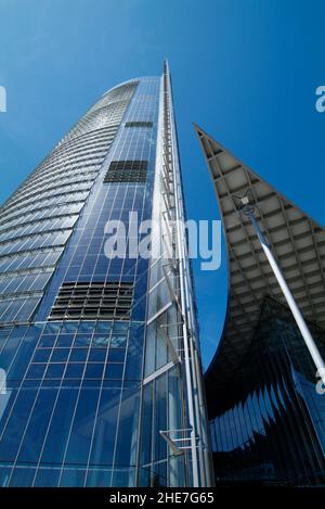 Post-Tour, Verwaltungsgebäude der Deutschen Post AG, 162,5 m, höchstes Gebäude in NRW, Architeken: Murphy und Jahn; Bonn, NRW, Deutschland, Europa | Banque D'Images