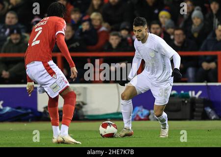 Nottingham, Royaume-Uni.09th janvier 2022.Gabriel Martinelli #35 d'Arsenal avec le ballon à Nottingham, Royaume-Uni le 1/9/2022.(Photo de Mark Cosgrove/News Images/Sipa USA) crédit: SIPA USA/Alay Live News Banque D'Images