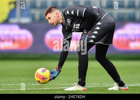 Empoli, Italie.09th janvier 2022.Guglielmo Vicario (Empoli) pendant Empoli FC vs US Sassuolo, football italien série A match à Empoli, Italie, janvier 09 2022 crédit: Agence de photo indépendante/Alamy Live News Banque D'Images