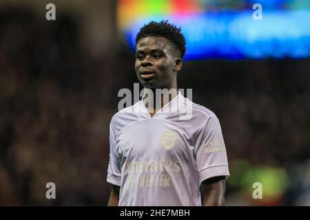 Nottingham, Royaume-Uni.09th janvier 2022.Bukayo Saka #7 d'Arsenal pendant le match à Nottingham, Royaume-Uni le 1/9/2022.(Photo de Mark Cosgrove/News Images/Sipa USA) crédit: SIPA USA/Alay Live News Banque D'Images