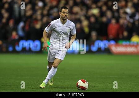 Nottingham, Royaume-Uni.09th janvier 2022.Cedric #17 d'Arsenal se brise avec le ballon à Nottingham, Royaume-Uni le 1/9/2022.(Photo de Mark Cosgrove/News Images/Sipa USA) crédit: SIPA USA/Alay Live News Banque D'Images