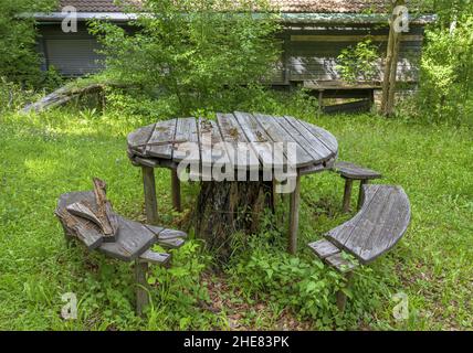 Jardin de bière surcultivé, Obermuehltal, Bavière, Allemagne Banque D'Images