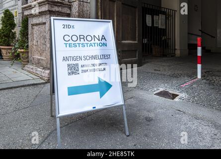 Station de test Corona, Munich, Bavière, Allemagne Banque D'Images