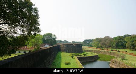 Vue du fort de Palakkad qui a été capturé par Hyder Ali, en 1766 après J.-C., d'un côté. Banque D'Images