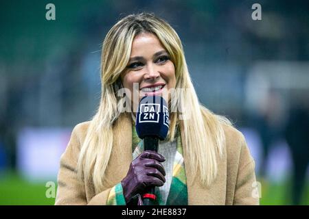 Milan, Italie - janvier 9 2022 - Inter-Lazio série A - diletta leotta journaliste dazn télévision crédit: Christian Santi/Alay Live News Banque D'Images