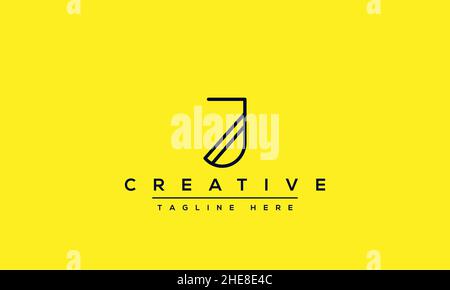 Résumé monogramme lettre J logo icône modèle de conception.Modèle minimaliste de vecteur J JJ basé sur la création initiale Illustration de Vecteur
