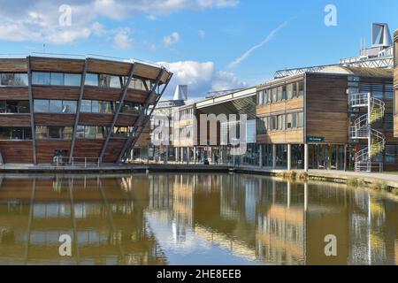 Djanogly Learning Resource Center sur le campus Jubilee, Université de Nottingham, Angleterre - Royaume-Uni. Banque D'Images