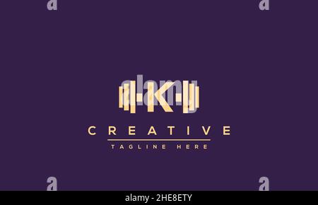 Résumé Monogramme lettre K logo concept.Modèle d'icône vectorielle original k kk minimaliste.Symbole alphabétique graphique Illustration de Vecteur