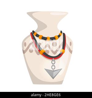 Vase style dessin animé vectoriel symboles traditionnels africains Illustration de Vecteur