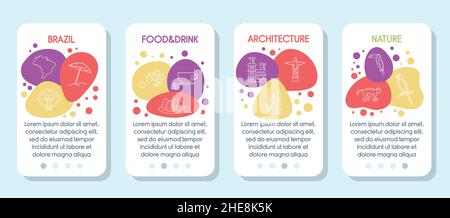 Brésil bannière vectorielle plate pour le tourisme de voyage Illustration de Vecteur