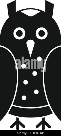 WISE Owl noir simple silhouette vector icône Illustration de Vecteur