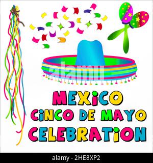 Un assortiment de motifs de célébration mexicains. Banque D'Images