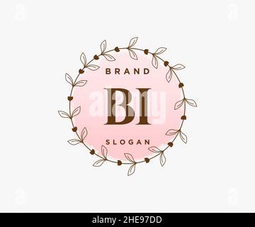 LOGO BI féminin.Utilisable pour les logos nature, salon, Spa, cosmétique et Beauté.Elément de modèle de logo Flat Vector. Illustration de Vecteur