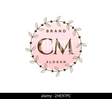 LOGO FÉMININ CM.Utilisable pour les logos nature, salon, Spa, cosmétique et Beauté.Elément de modèle de logo Flat Vector. Illustration de Vecteur