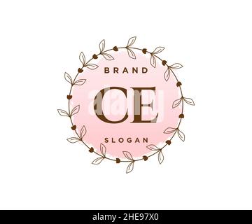 Logo ce féminin.Utilisable pour les logos nature, salon, Spa, cosmétique et Beauté.Elément de modèle de logo Flat Vector. Illustration de Vecteur