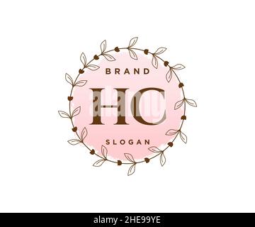 Logo HC féminin.Utilisable pour les logos nature, salon, Spa, cosmétique et Beauté.Elément de modèle de logo Flat Vector. Illustration de Vecteur