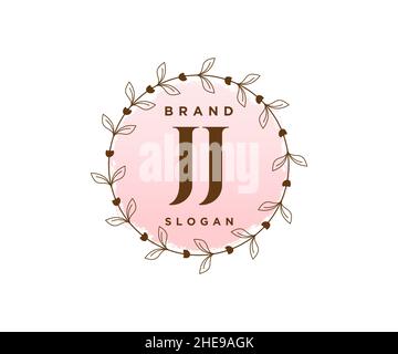 Logo JJ féminin.Utilisable pour les logos nature, salon, Spa, cosmétique et Beauté.Elément de modèle de logo Flat Vector. Illustration de Vecteur