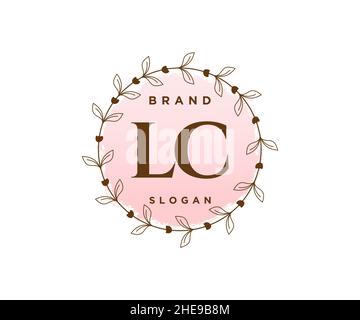 Logo LC féminin.Utilisable pour les logos nature, salon, Spa, cosmétique et Beauté.Elément de modèle de logo Flat Vector. Illustration de Vecteur