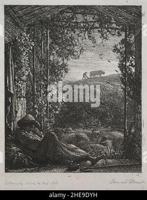 Samuel Palmer (Britannique, 1805-1881) - le Berger de sommeil Banque D'Images