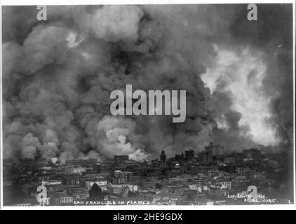 San Francisco en flammes Banque D'Images