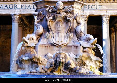 Fontana del Pantheon Panthéon à Rome Italie Banque D'Images