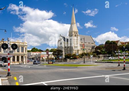 Église Saint-Luc, Otago fut le premier à être construit à partir de la pierre d'Oamaru. Il a été érigé de 1866 à 1913 et est un lieu historique de catégorie 1. Banque D'Images