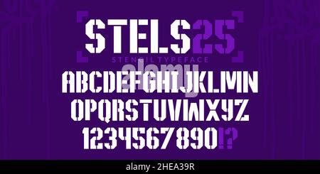 Abstrait Stencil urbain Street Art Graffiti style Alphabet typeface Stels Typographie numérique Vector Illustration Illustration de Vecteur