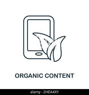 Icône de contenu organique.Élément de ligne de la collection marketing de contenu.Signe d'icône de contenu organique linéaire pour le web design, infographies et plus encore. Illustration de Vecteur