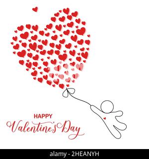 Happy Valentine's Day Greeting card Illustration de Vecteur