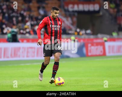 MILAN ITALIE- janvier 6 Stadio G Meazza pendant la série Un match entre AC Milan et AS Roma au Stadio G. Meazza le 6 2022 janvier à Milan, Italie. Banque D'Images