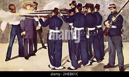 MAXIMILIAN I DU MEXIQUE (1832-1867) son exécution par les Républicains le 19 juin 1867 peint par Edouard Manet Banque D'Images