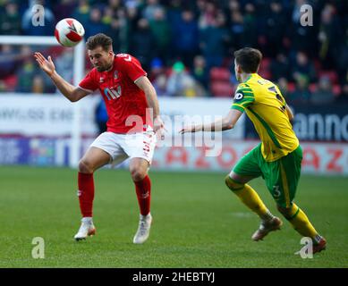 LONDRES, Royaume-Uni, JANVIER 09: Ben Purrington de Charlton Athletic lors de la coupe FA troisième tour propre entre Charlton Atheltic vs Norwich City at Banque D'Images