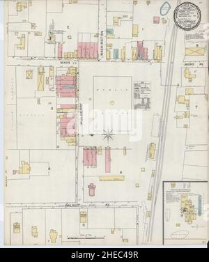 Sanborn carte d'assurance-incendie de Collierville, comté de Shelby, Tennessee. Banque D'Images