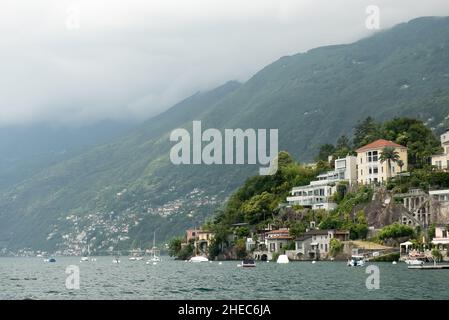 Lac majeur en Suisse : la ville d'Ascona Banque D'Images