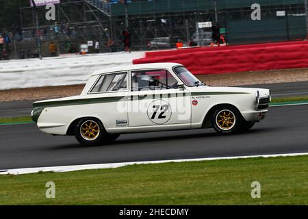 Roy Alderslade, Ford Lotus Cortina, Touring car Racing à partir de 1960s, une course de 45 minutes pour un ou deux pilotes avec un arrêt de fosse obligatoire, Transatlant Banque D'Images