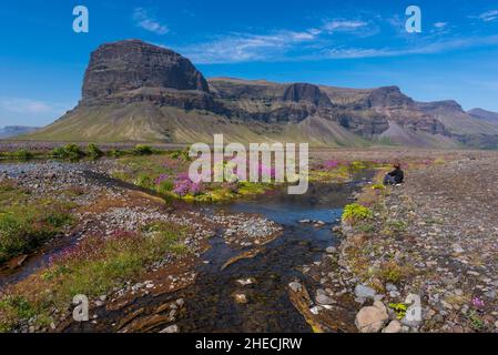 Islande, région des Asturies, montagnes de Lomagnupur Banque D'Images