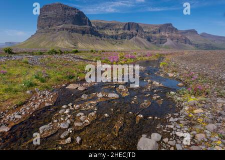 Islande, région des Asturies, montagnes de Lomagnupur Banque D'Images