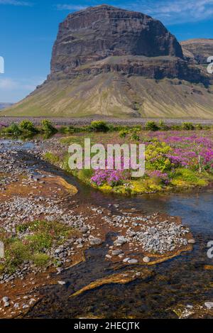 Islande, région des Asturies, montagnes de Lomagnupur Banque D'Images