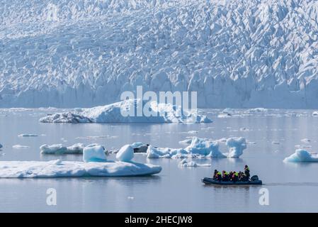 Islande, Austurland, iceberg dans le lagon glaciaire de Fjallsarlon Banque D'Images