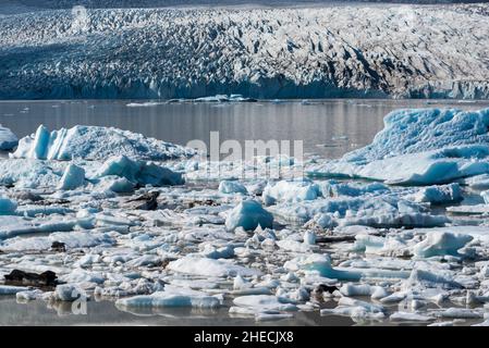 Islande, Austurland, iceberg dans le lagon glaciaire de Fjallsarlon Banque D'Images