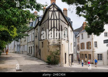 France, Loiret, Orléans, maisons à colombages Banque D'Images