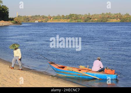 Égypte, haute Égypte, vallée du Nil, environs d'Assouan, Herdiab,orientation Banque D'Images