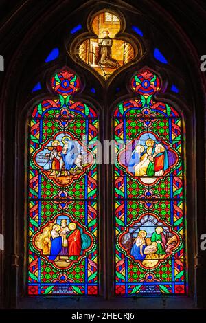 France, Nièvre, Saint-Pierre-le-Moutier, scène sur la via Lemovicensis ou Vezelay, l'une des voies principales vers Saint-Jacques-de-Compostelle, église Saint-Pierre Banque D'Images