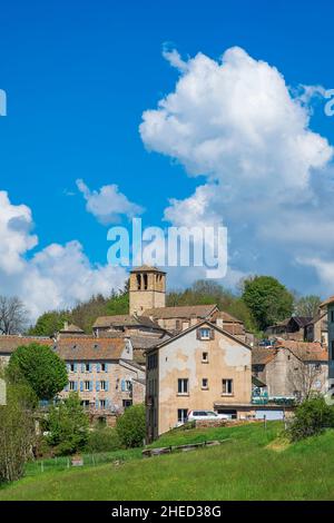 France, Lozère, Mont Lozère et Goulet, hameau de Chasserades sur le sentier Stevenson ou GR 70 Banque D'Images