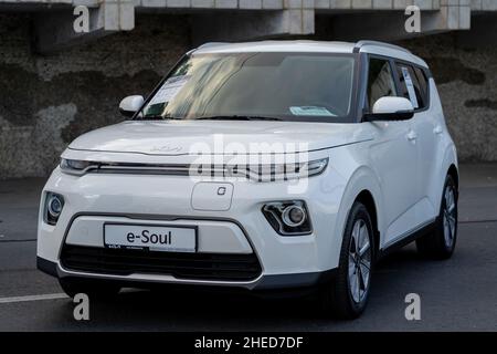 Galati, Roumanie - 15 septembre 2021 : Kia e-Soul EV Banque D'Images