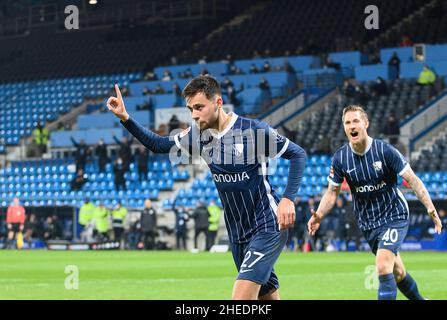 Jubilation Milos PANTOVIC (BO) après son but à 1-0, r.Sebastian POLTER (BO) Soccer 1st Bundesliga, 18th match day, VfL Bochum (BO) - VfL Wolfsburg (WOB) 1: 0, le 9th janvier 2022 à Bochum/Allemagne.#DFL les règlements interdisent toute utilisation de photographies comme séquences d'images et/ou quasi-vidéo # Â Banque D'Images